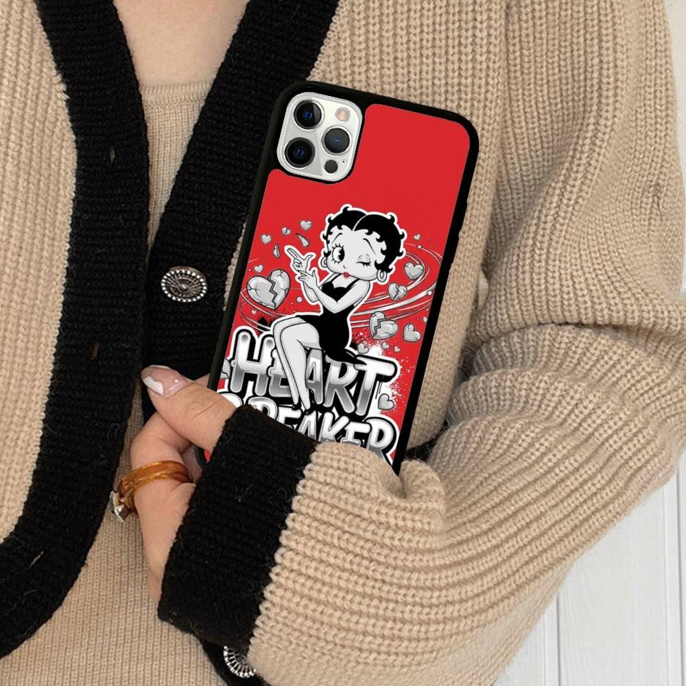 Animation B-Betty Boop PC+TPU Protective Phone Case For IPhone 17 16 Pro Max 15 Plus 14 13 12 11 Cover