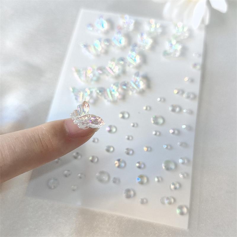 Butterfly Glittery Simulation Gem Stickers Makeup Party Music Festival DIY Eyes Face Jewels Stickers Art Gifts Performances Wedding Fake Tattoos