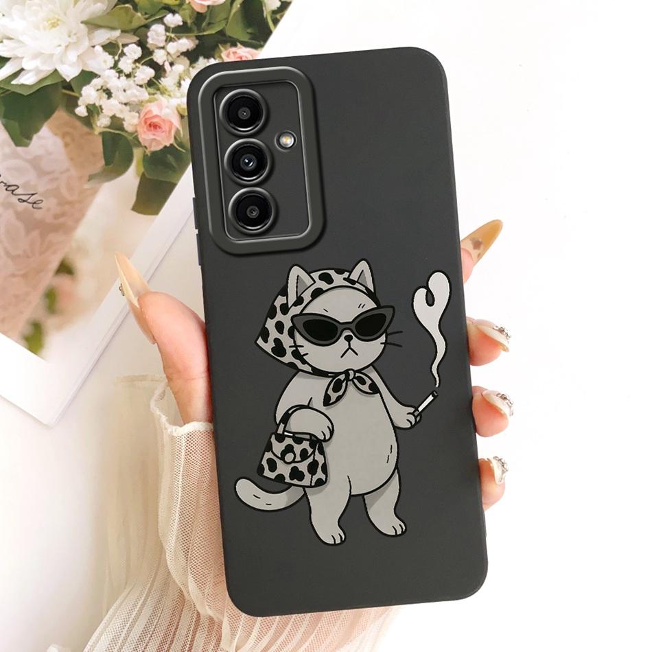 For Samsung Galaxy A05s A05 Cute Cat Flower Cartoon Phone Case For Samsung A05 A 05 05S A05S Shockproof Soft Silicone Cases