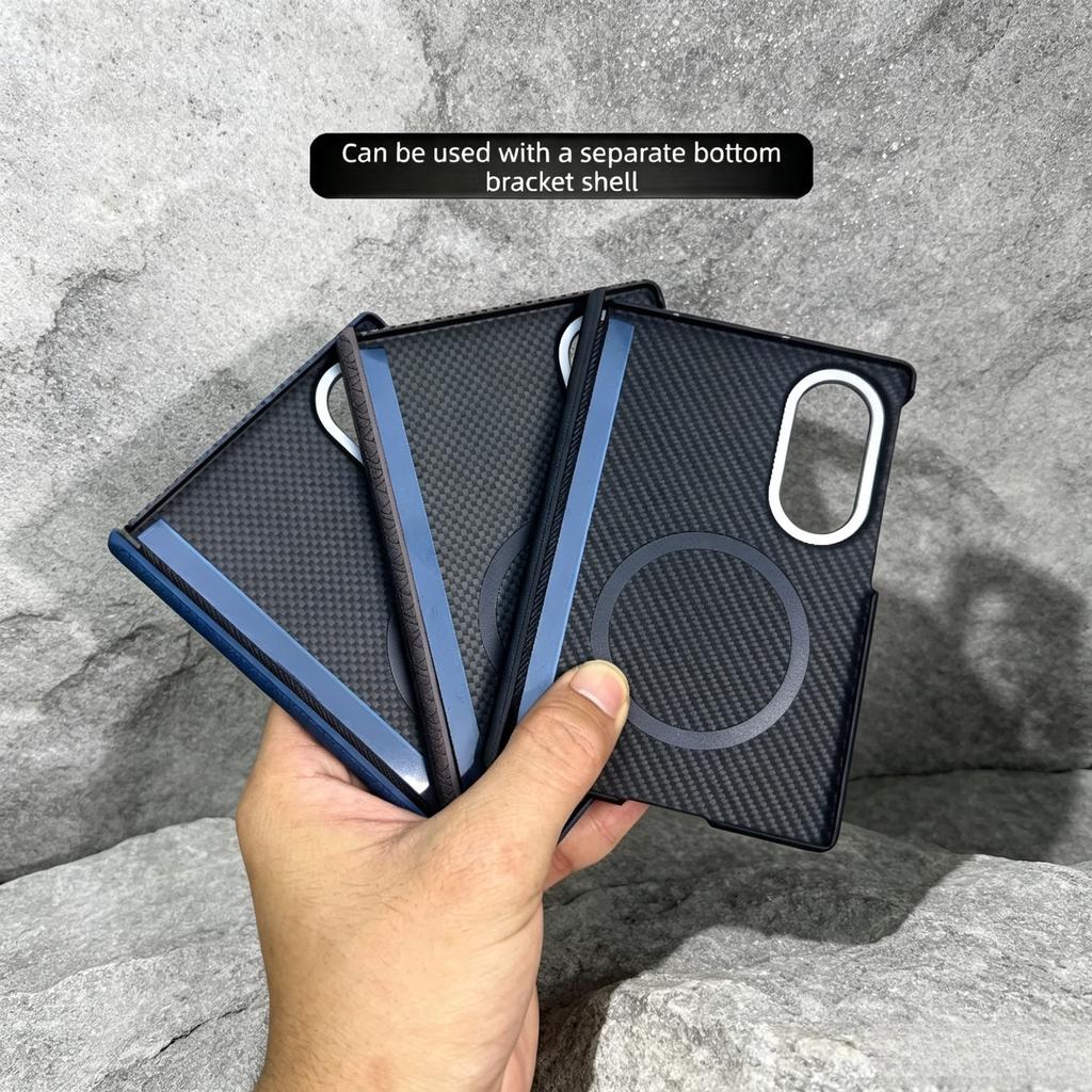 Business Sle 600D Carbon Fiber Texture PC Magnetic Phone Protection Case for Samsung Galaxy Z Fold 8 Alloy Lens Shockproof Hinge Protect Cover