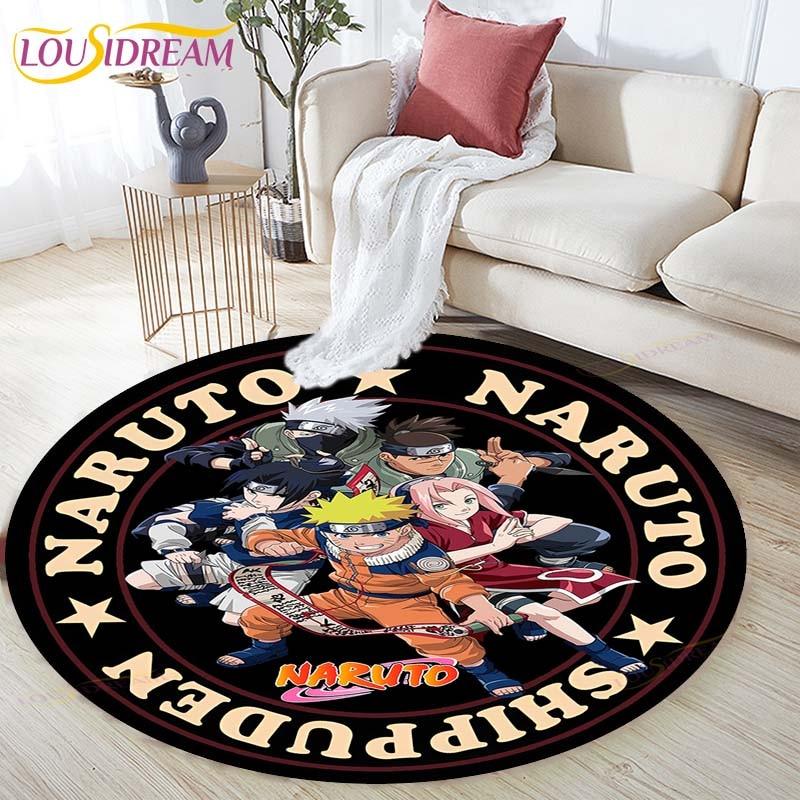 Cartoon Naruto Round Children Carpet Simplicity Animal Bunny Bee Pattern Children Flannel Carpet Baby Hand Print Carpet