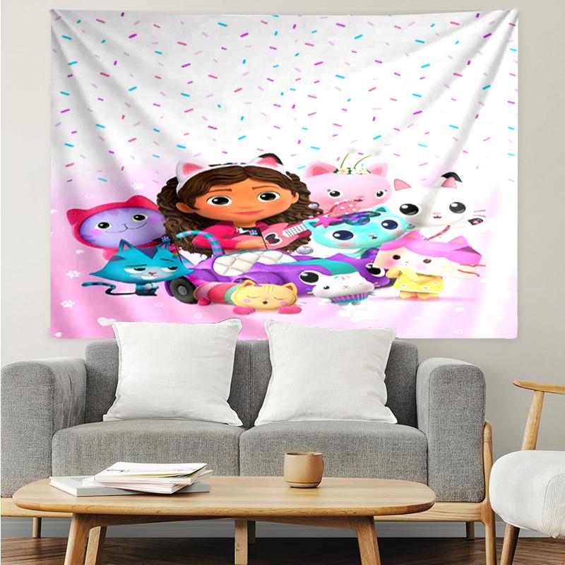Colorful Friends Dollhouse Tapestry Hanging for Bedroom,Livingroom, Playroom,Decor Art Room Wall Tapestry Holiday and Birthday Gifts