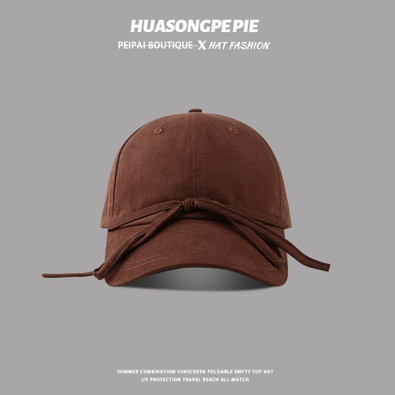 

Банты Кепка с козырьком Женская Маленькая для лица Модная бейсболка Повседневная Сладкая шляпа от солнца Студенческая Универсальная шляпа от солнца C3730 Coffee M(56-58cm)