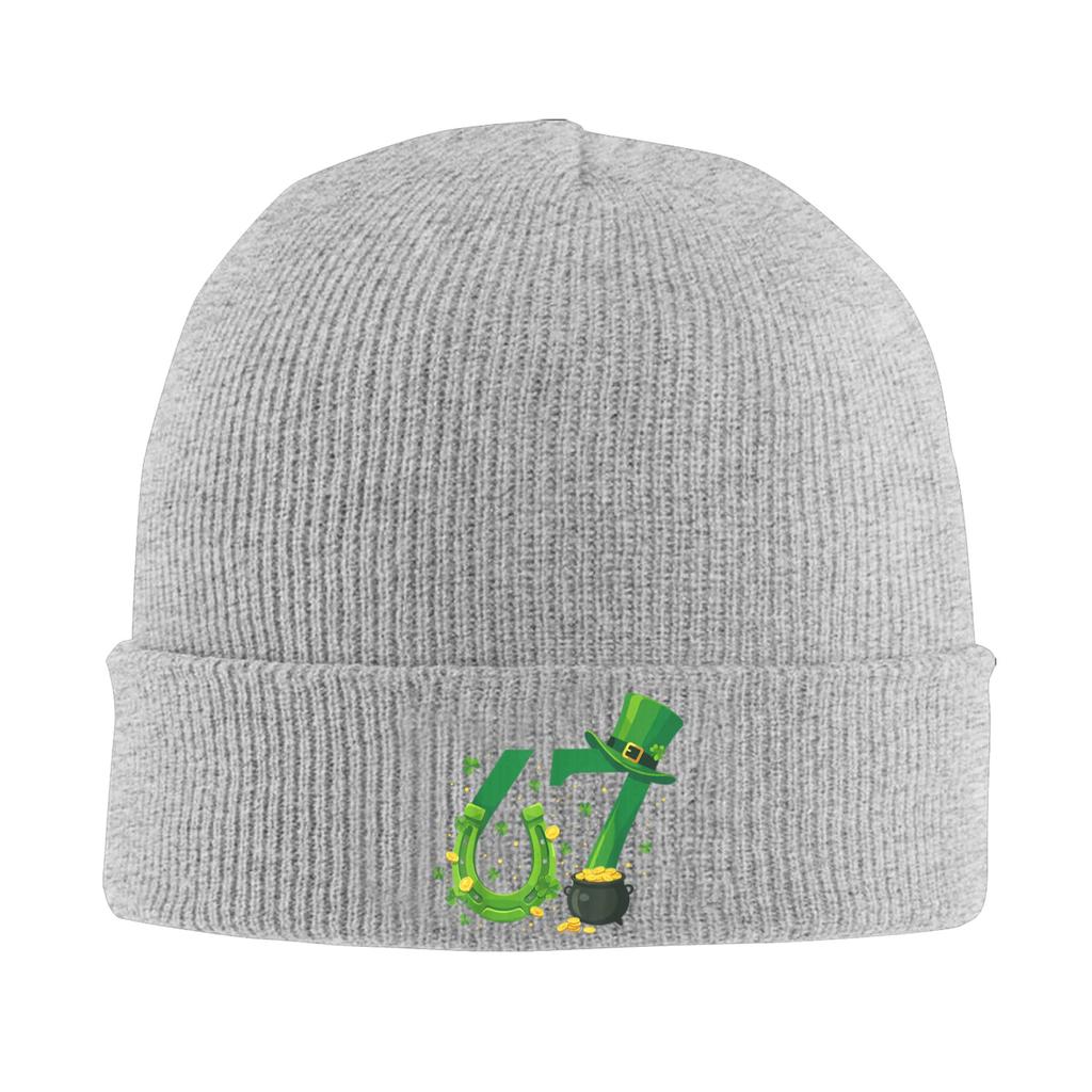 Lucky Six Seven Meme 6 7 St Patrick Day Funny 67 Meme Beanie Hats Bonnet Hats Unisex Cool Gym Knit Hat Autumn Warm Soft Caps