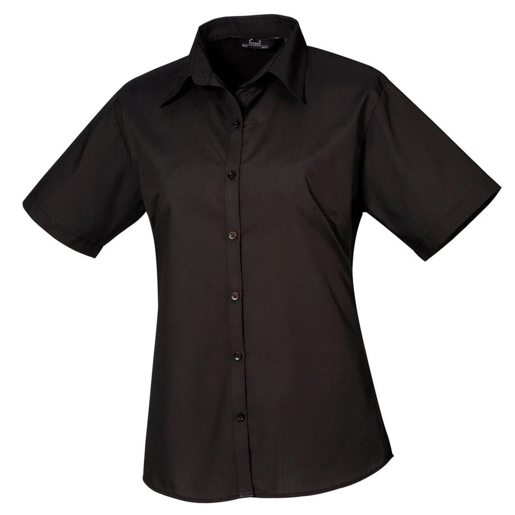 Premier Womens/Ladies Poplin Short-Sleeved Blouse