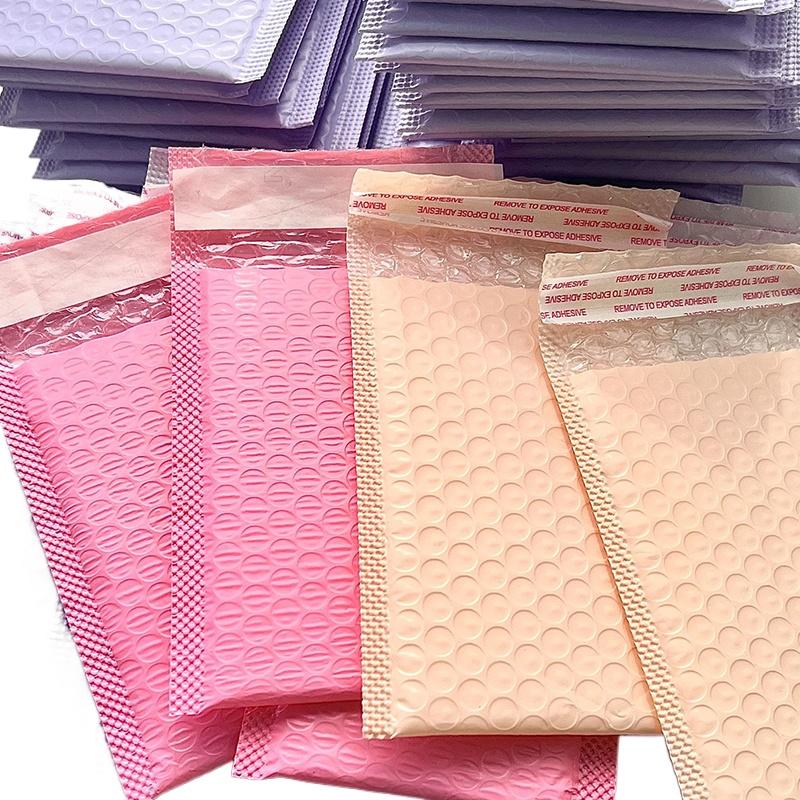 10pcs Self Adhesive Pink Purple Blue Package Express Bags Korean Star Card Package Colorful Bubble Envelope Bag Romantic