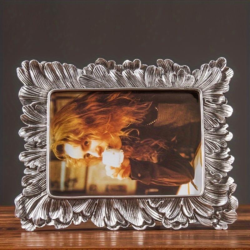 WTEMPO 1PC European and American Style Retro Palm Leaves Shaped Photo Frame, Solid Color 5-inch Picture Frame, Home Creative Photo Frame Decoration