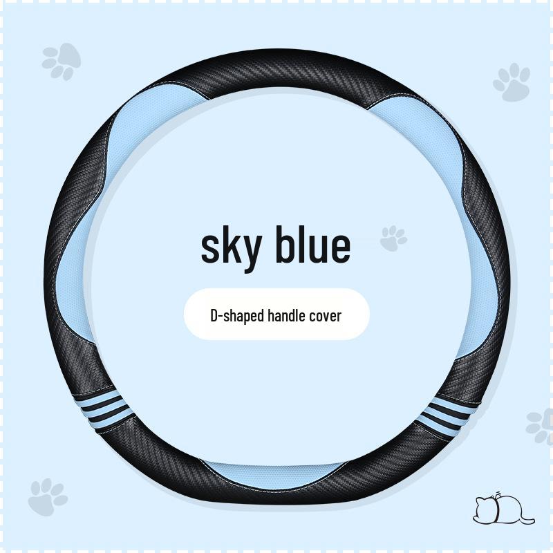 FSB Cartoon Cat Carbon Fiber Steering Wheel Cover – Cute, High-End, Sporty Design