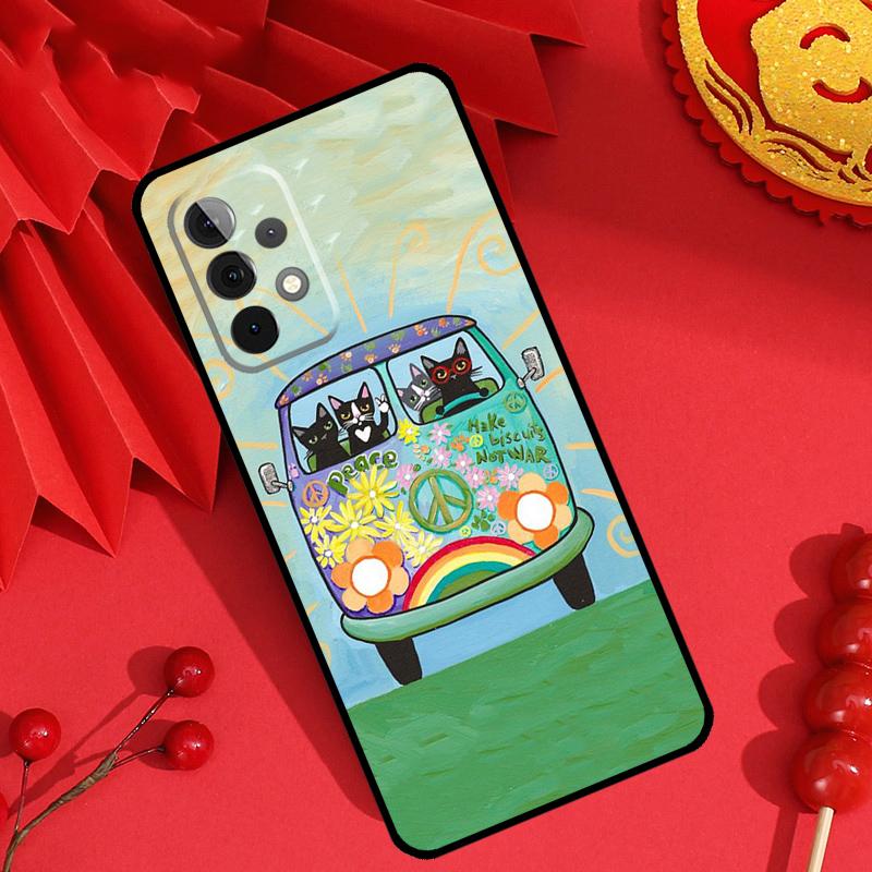 Hippy Peace Bus Cat Case For Samsung Galaxy M21 M31 M35 M12 M13 M14 M15 M06 M16 M36 M56 M53 M32 M52 M55 M34 M54