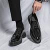 Fashion Classic Derby Shoes Brogues Leather Man Business Dress Office Leather Shoe For Men Fashion Patent Leather Party Wedding Shoes