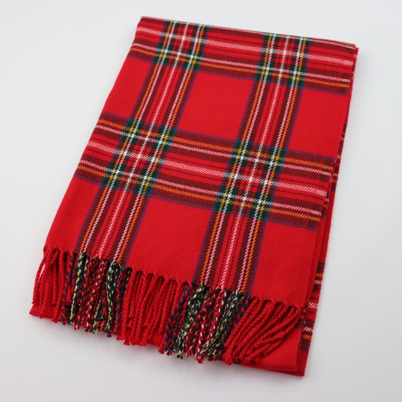 Tonglu scarf new 2025 christmas red winter women's plaid imitation cashmere scarf style versatile shawl scarf