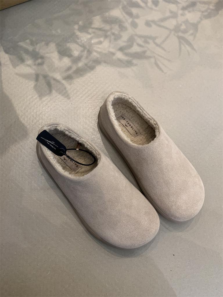 Thick-soled small Birkenstocks 2025 Mori women's retro matte warm and velvet one-pedal all-inclusive Birkenstocks