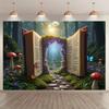 Fantasy Book Theme Backdrop, Magical Forest Path Photography Background