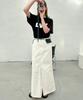 Leuba Front Slit Denim Maxi Skirt - Off White
