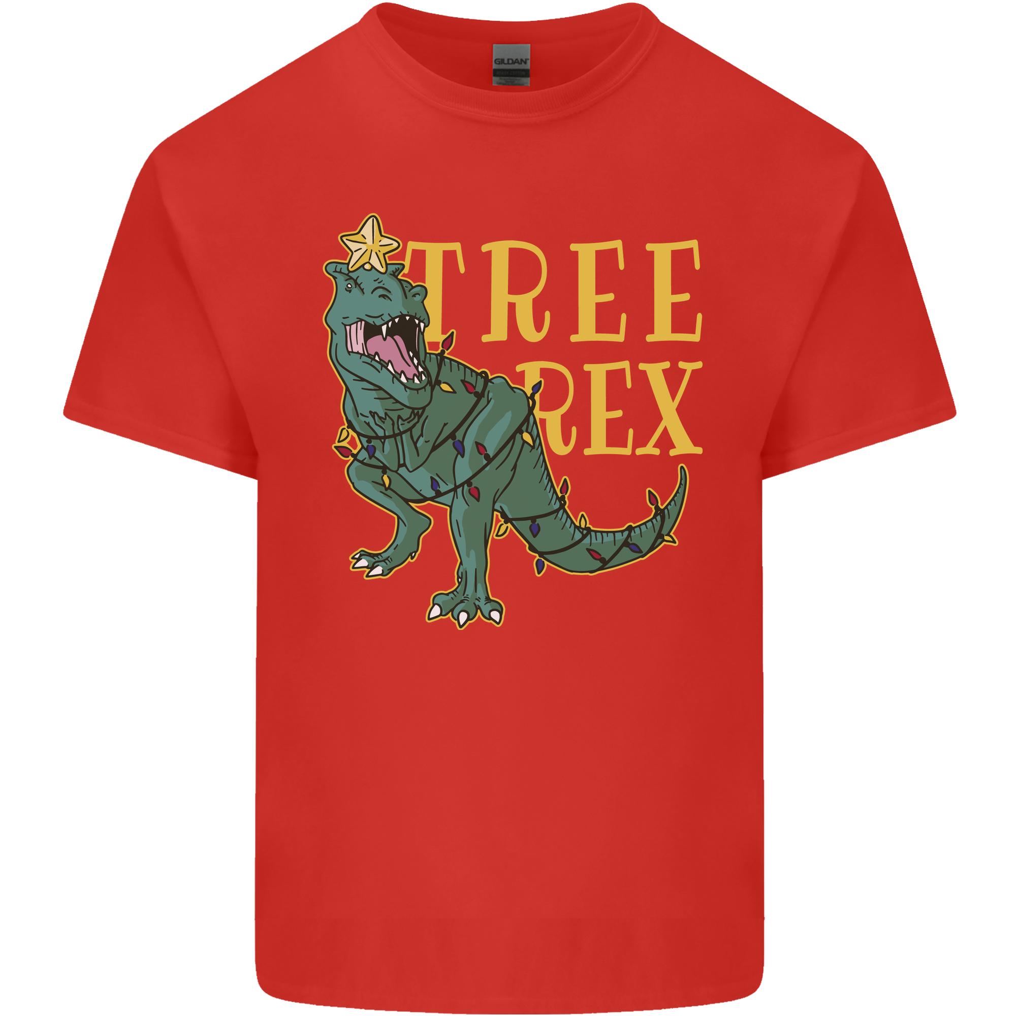 Xmas Tree Rex Funny Christmas TRex Dinosaur Unisexs Light Cotton TShirt S