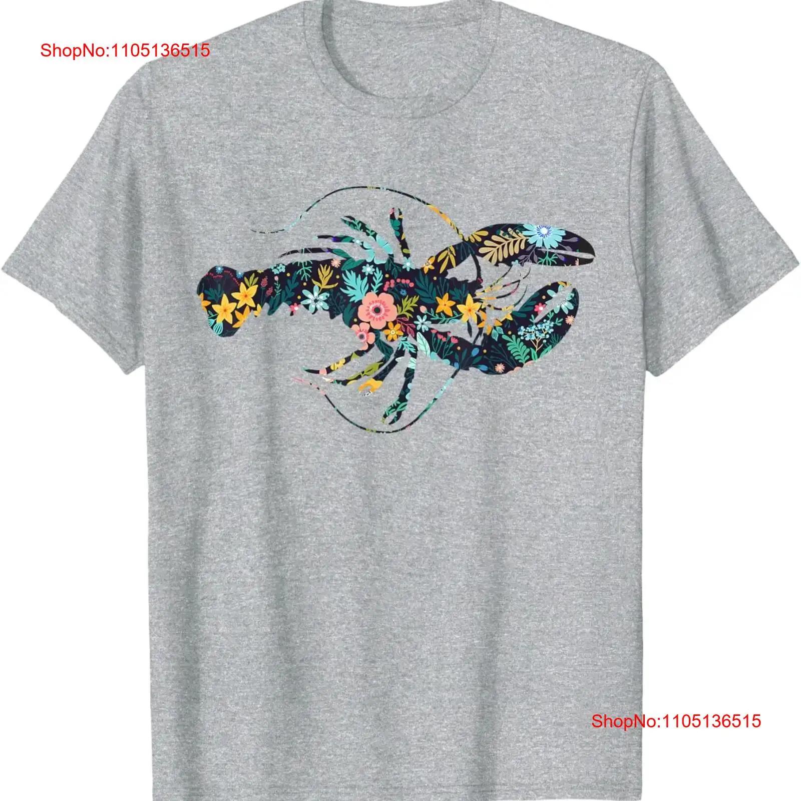 

Floral Lobster Silhouette Womens Girls T Shirt vintage Washed Slightly Comfortable designer clothes Casual homme Stretched 5XL різнокольоровий