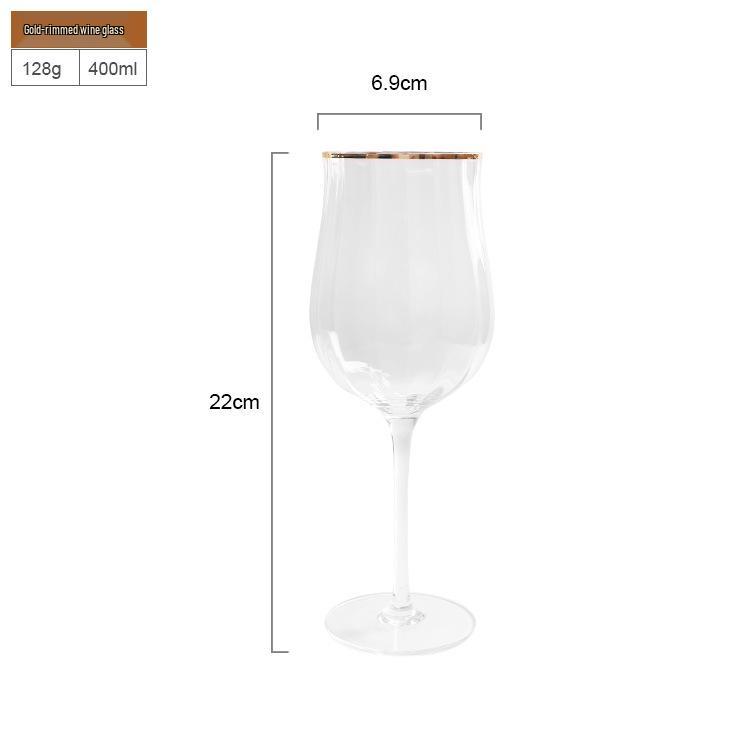 Tulip Crystal Glass Ribbed Cocktail & Juice Cup Set