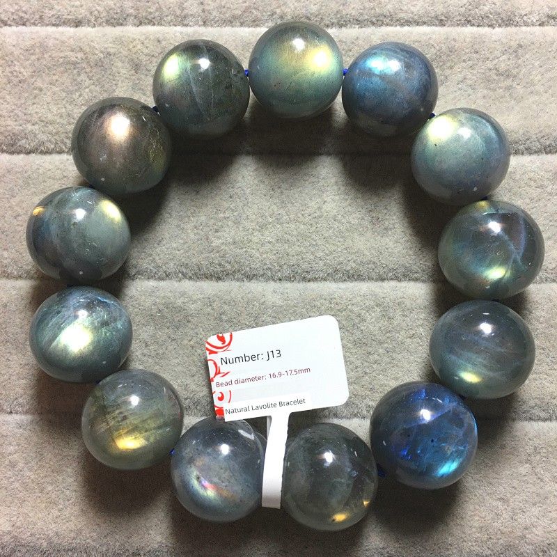 

Браслет из натурального ледяного лабрадорита с крупными частицами, браслет из серого лунного камня, светло-голубой цвет, легкие украшения, подарок, одна вещь, одно фото J13 diameter: 16.9-17.5mm
