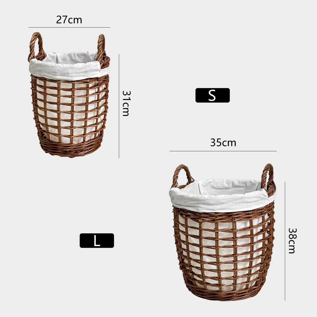 Handwoven Laundry Basket with Handles for Home Storage