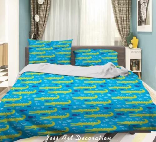 Crocodile Duvet Cover Set Bed Decoration First Choice Gift Suitable For Children Boys Girls And Adults Soft Warm And Breathable