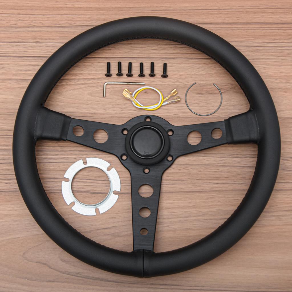 14Inch JDM Prototipo Black Edition Suede Leather Steering Wheel Sim Racing Sport Steering Wheel Auto Accessories