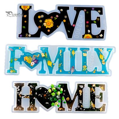 Puntos Home Silikon DIY Familie Liebe Epoxidharz Gussform Ornament Herstellung Form