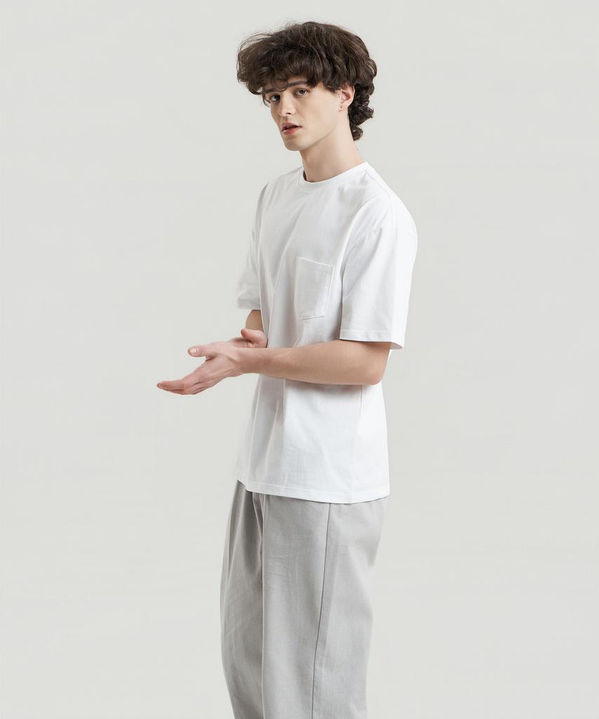 Delma Classic Pocket Signature Cotton Short Sleeve - White
