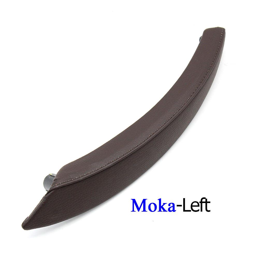 Inner Car Black Beige Left Right Passenger Door Pull Handle Leather Cover Trim Replacement For BMW X5 X6 E70 E71 E72