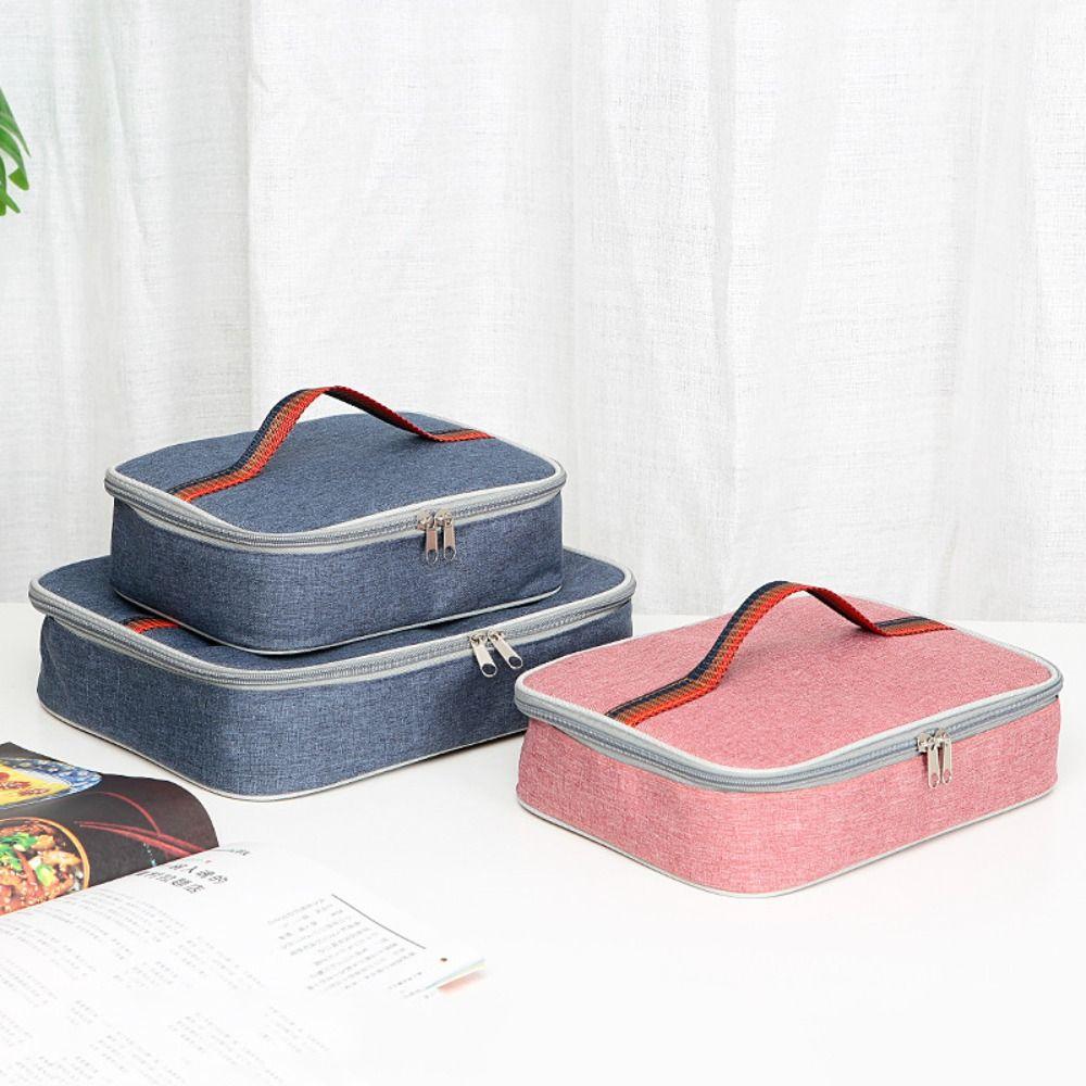 Square Lunch Box Thermal Insulated Lunch Pail Soft Cooler Lunch Bag Work