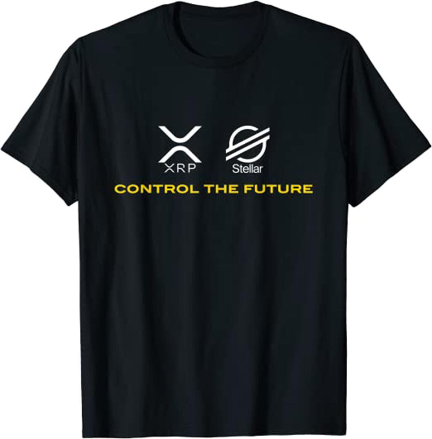 Cryptocurrency t-shirt XRP XLM Coin Control the Future T-Shirt, Coin XRP Tee XXXL