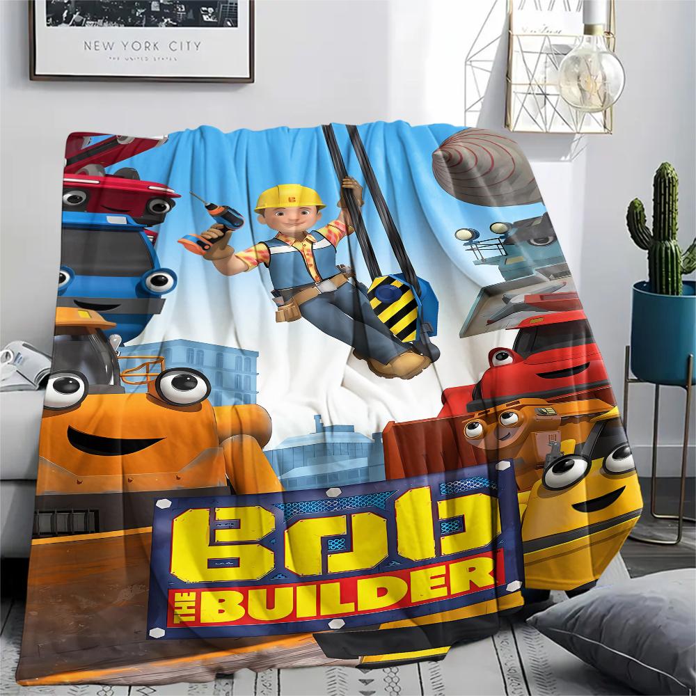1 Stück Bob der Baumeister Aufdruck Flanelldecke, Hohe Qualität für alle Jahreszeiten, Heimdekoration, Wärme und Komfort, Perfekt für Weihnachtsgeschenke