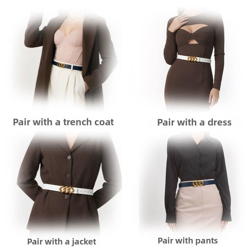 Adjustable Suit Trousers Vintage Belt PU Dress Waistband  Waist Accessory