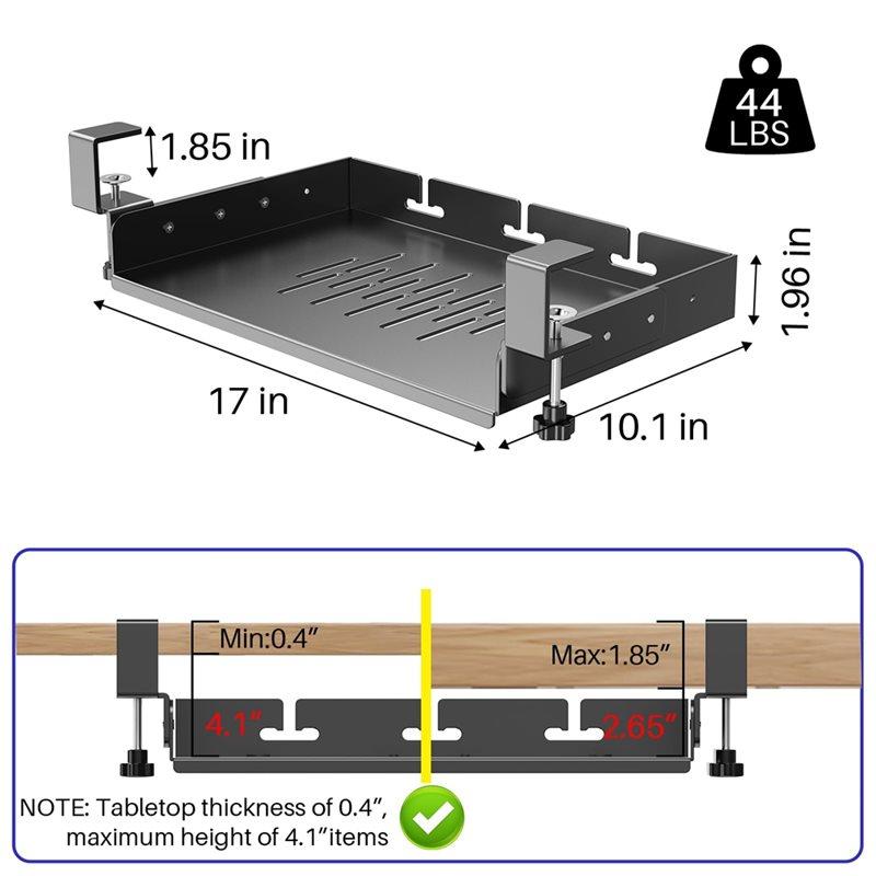 Good-Under Desk Laptop Mount Storage Tray Metal No Drill Design With Cable Management Multipurpose Household Organizer