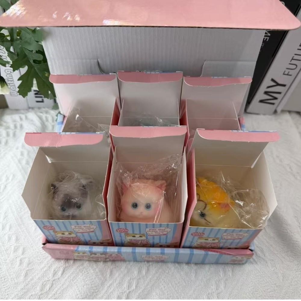 Slow Rebound Cat Squishy Toy Soft Silicone Cat Pinching  Toy Cat Squeeze Toy  For Adults