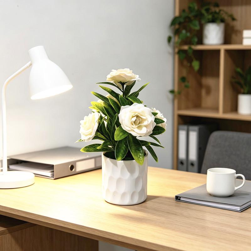 Romantic Rose Artificial Plant With Plastic Material For Wedding Decor And Photography Props