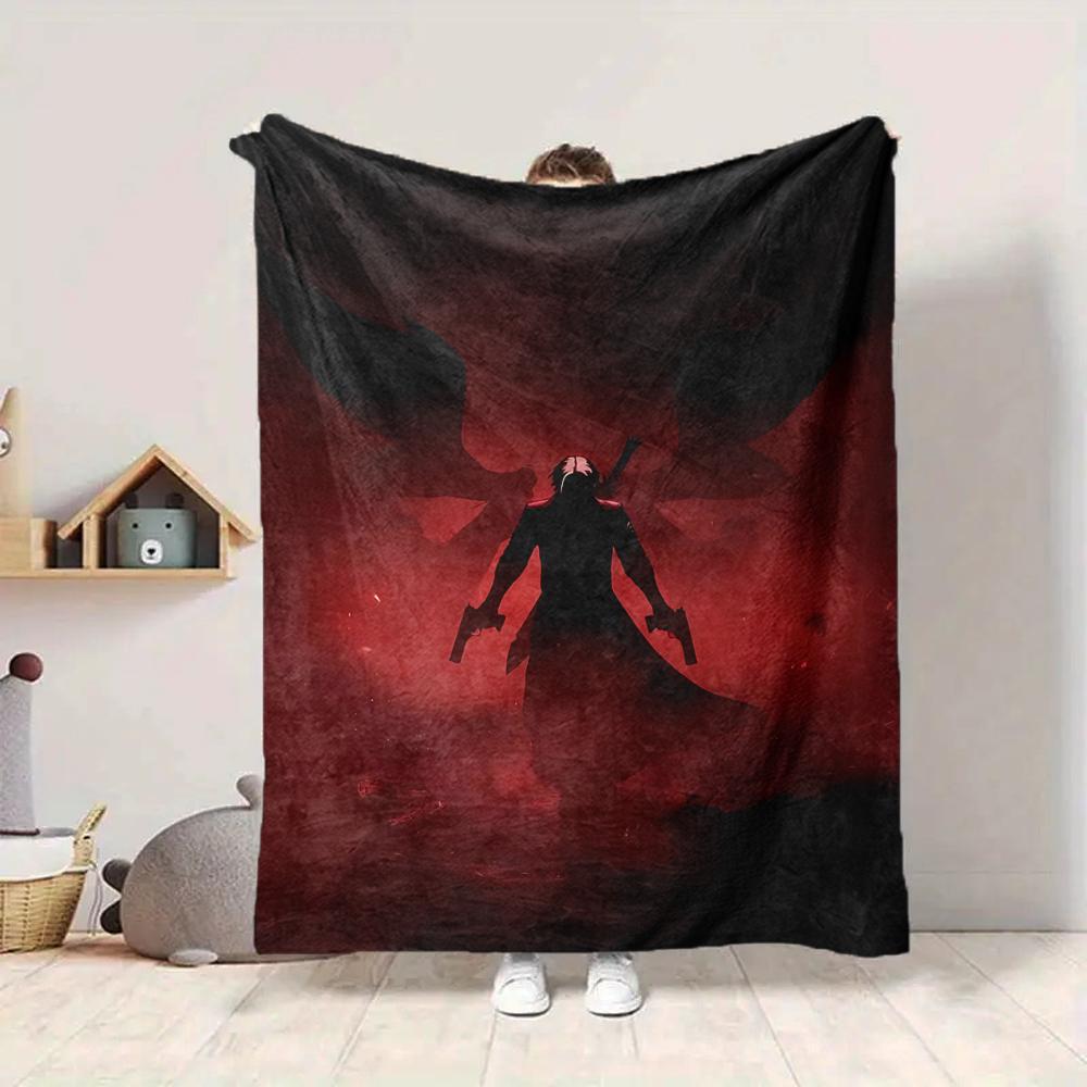 1Pc Dark Wings Power Flannel Blanket, Soft And Comfortable, Casual Warm, Camping Travel, Christmas, Halloween Xmas Gift. G1275