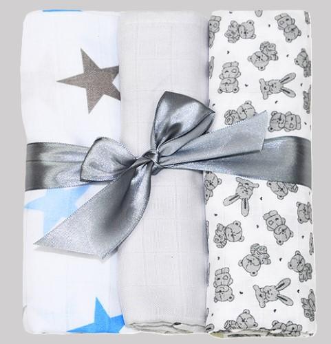 Muslin Diapers 3 Pieces (set J)