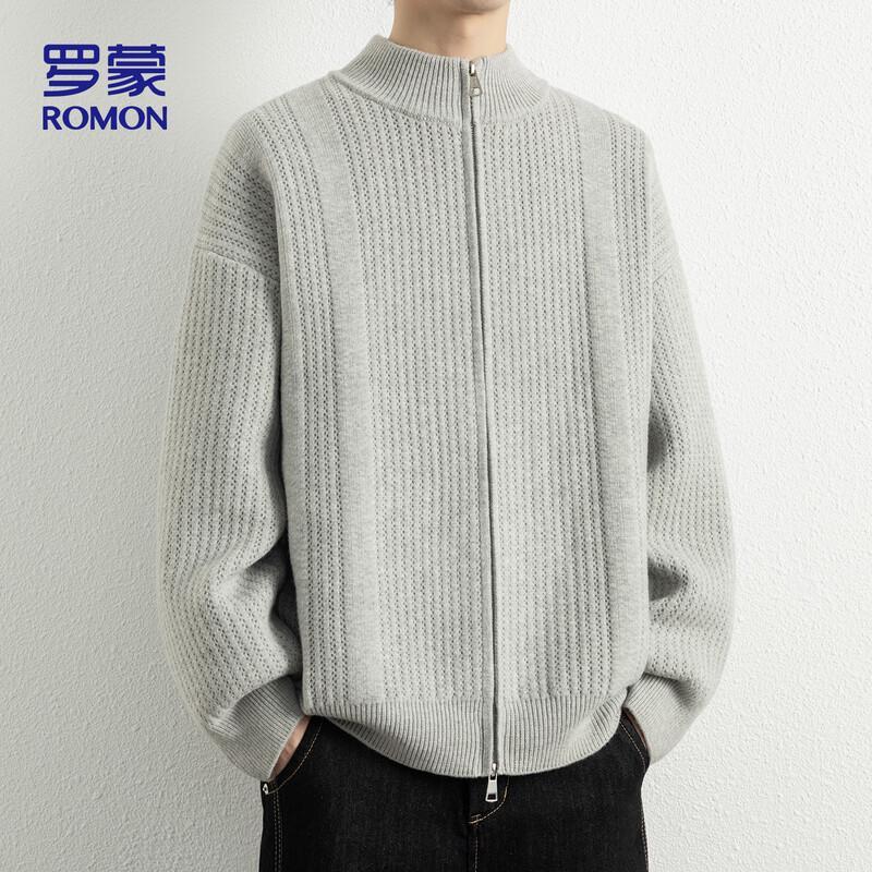 ROMON Men's Stand-up Collar Knitted Cardigan Sweater Model 7029