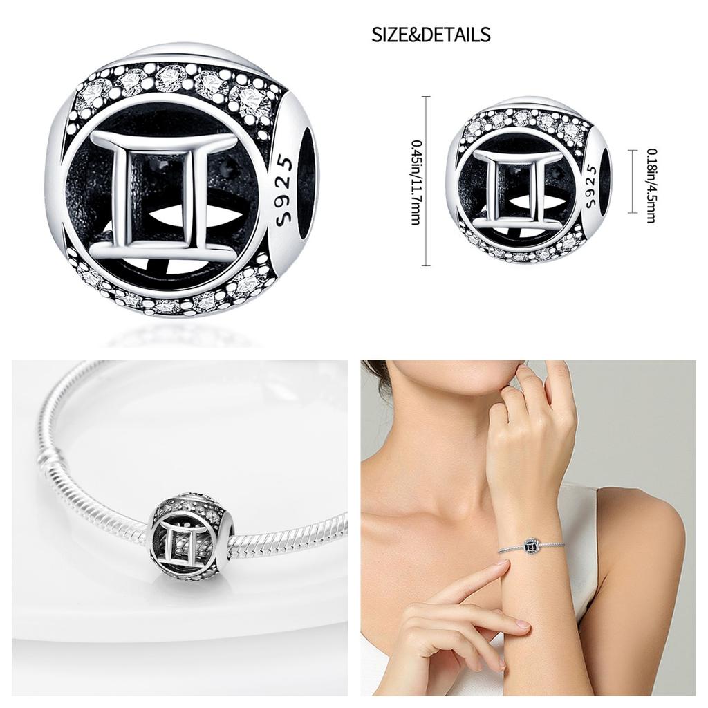 Fit Pan Copper Plate Original Bracelet Twelve Constellations Series Charm For Women Jewelry Diy Beads New Items