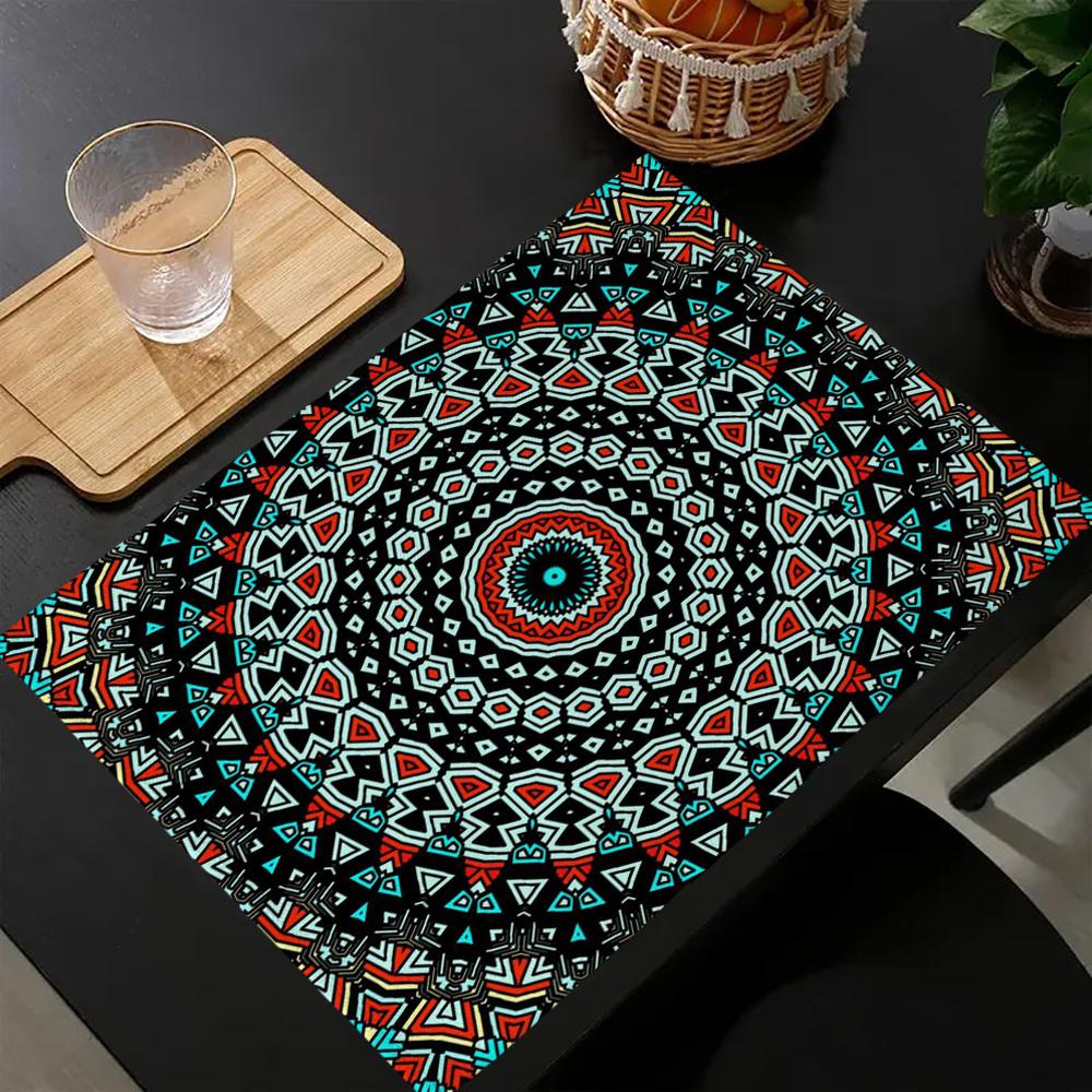 1PC mandala Placemat Heat Insulation Pad Kitchen Table Mat Fall Dining Table Decor Thanksgiving Decor