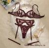 Y Cross-Border Transparent Mesh Lingerie Set: Sexy Three-Piece Women's See-Through Bra