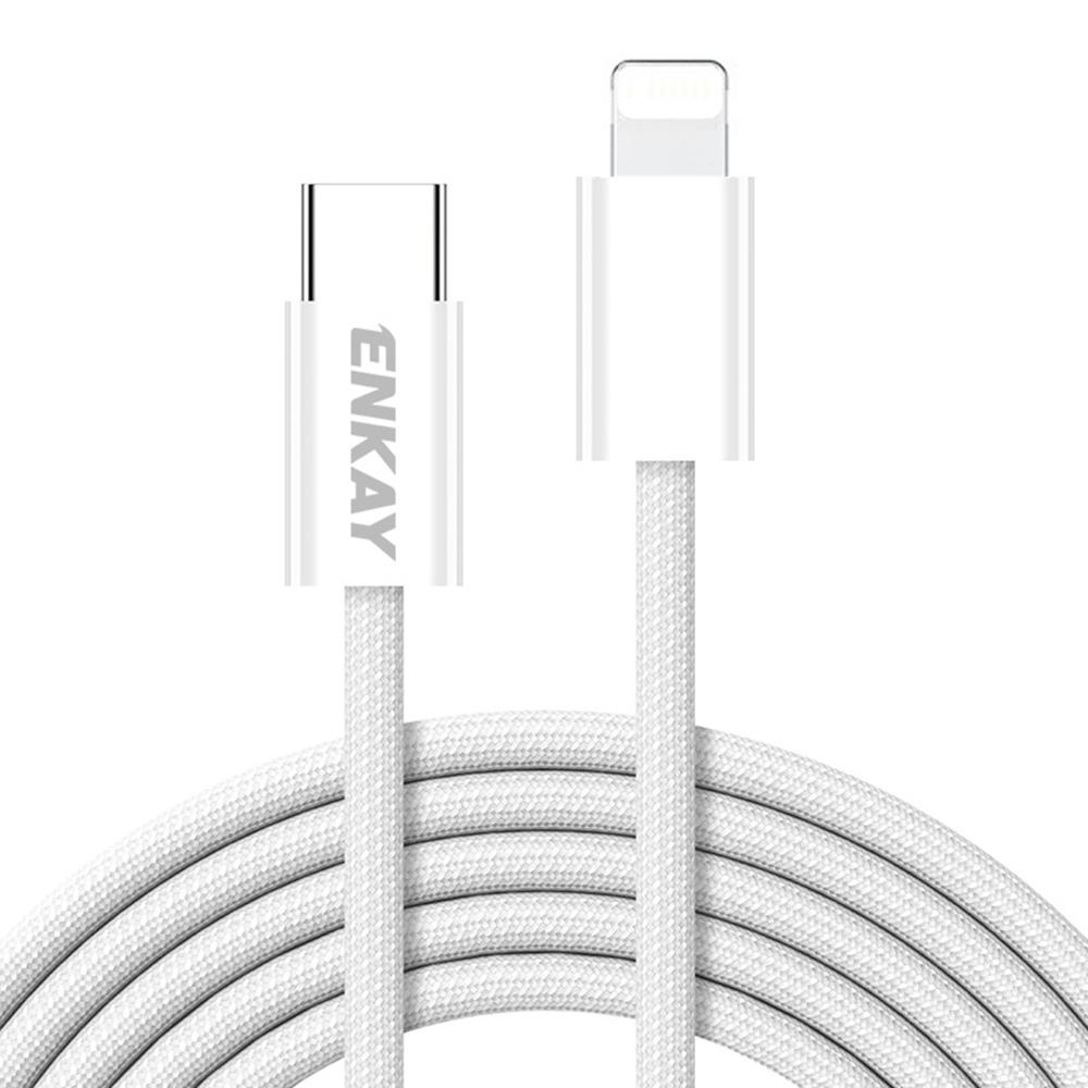 

ENKAY HAT PRINCE 27W Type-C to L Port Charging Cable 1.5m/4.92ft Braided Data Sync Cord for iPhone iPad B