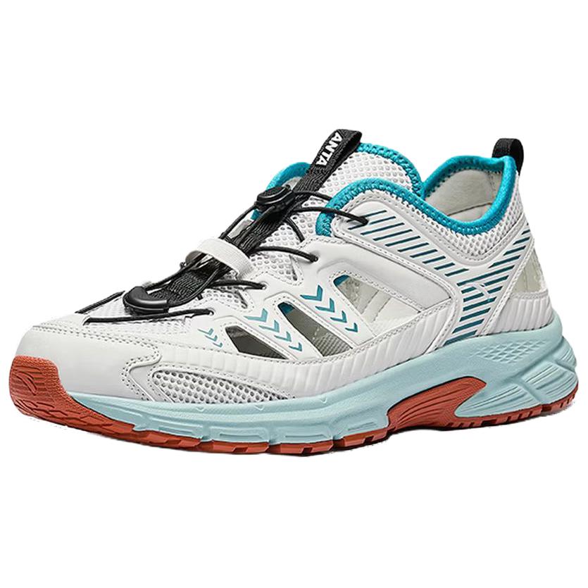 Anta Fabric Synthetic Leather Trendy Splicing Stitching Non-Slip Breathable River Shoes Men Shoes Gray Green 912626655-4