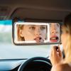 Car Sun Visor Makeup Mirror, Equipped With 3X Magnifying Glass And Three-Color Adjustable Brightness Soft Light Mirror, Rechargeable, Suitable For