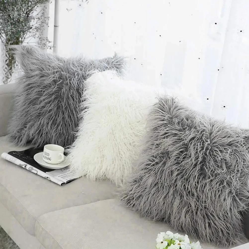Soft Fur Plush Cushion Cover Home Decor Pillow Covers Living Room Bedroom Sofa Decorative pillowcase 45x45cm shaggy fluffy cover