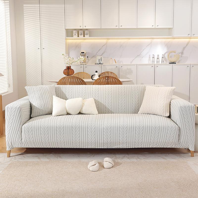 Sofa Seat Cover Solid Color Jacquard Sofa Cover Hanging Sofa Protector Home Decor Fluffy Sofa Cover for Winter Warmth