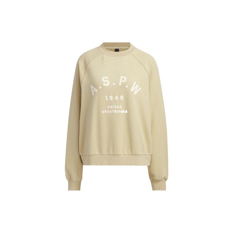 adidas Performance Women's Light Khaki A.S.P.W Print Crew Neck Sweatshirt IK3471