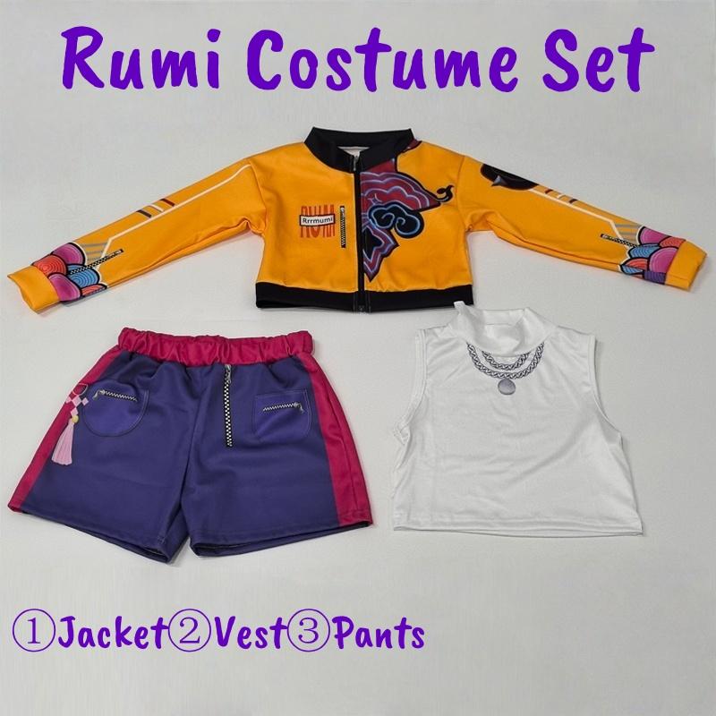 K-Pop Rumi Zoey Mira Lovci démonů Cosplay Kostým pro dívku Halloween Pódium Vzor s 3D potiskem Oblečení pro hraní rolí