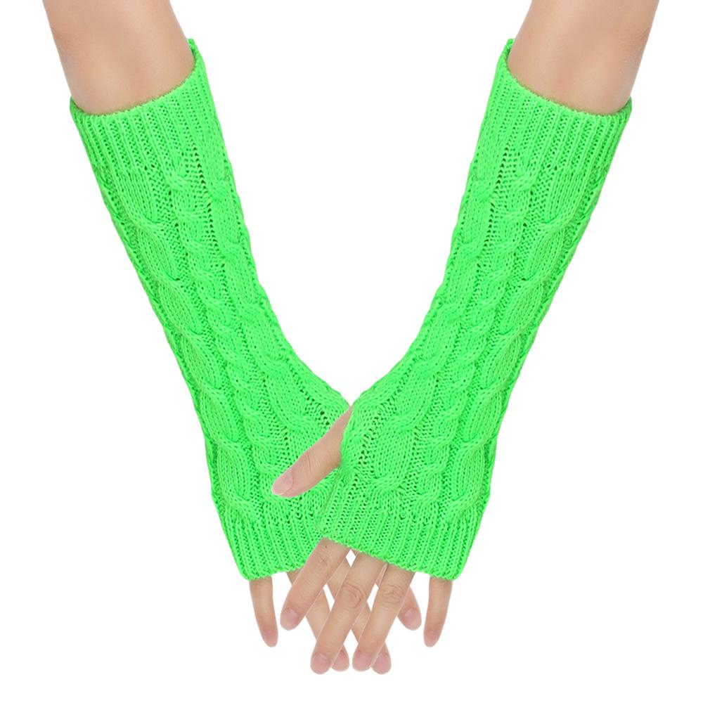 Cable Knit Fingerless Arm Warmers - Thick Winter/Autumn Long Gloves