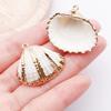 White & Yellow Electroplated Ocean Shell Conch Pendant Charm for DIY Jewelry
